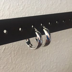 Simple Sterling Silver Hoop Earrings 925